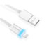 Kabel GoGEN USB A/LIGHTNING B, LED, w oplocie, metalowy, 1 m, srebrny