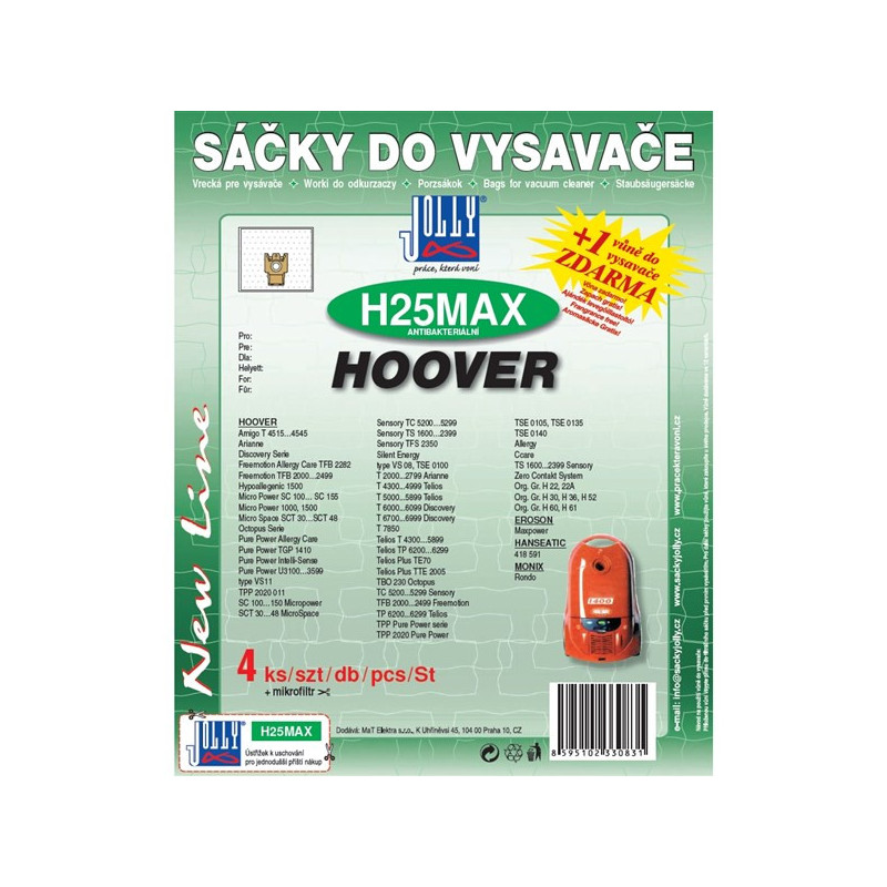 Worki do odkurzaczy Jolly H 25 MAX Hoover 