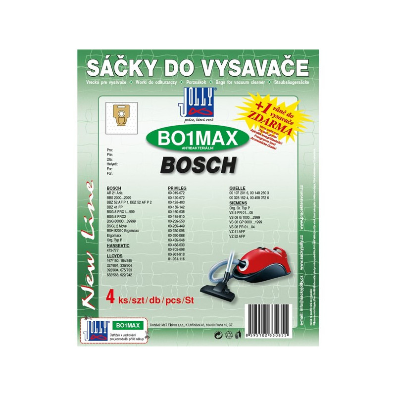 Worki do odkurzaczy Jolly MAX BO 1 Bosch