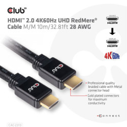 Kabel Club3D HDMI 2.0, aktivní, High Speed 4K, 10m