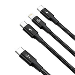 Kabel Baseus Rapid Series 3v1 USB-C (Micro USB/Lightning/USB-C) PD 20W 1,5m