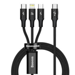 Kabel Baseus Rapid Series 3v1 USB-C (Micro USB/Lightning/USB-C) PD 20W 1,5m