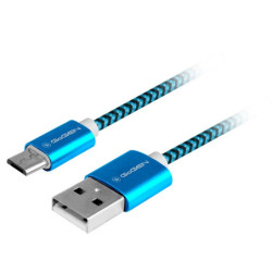 Kabel GoGEN USB / micro USB, 1m, w oplocie, niebieski