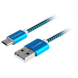 Kabel GoGEN USB / micro USB, 1m, w oplocie, niebieski