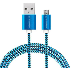 Kabel GoGEN USB / micro USB, 1m, w oplocie, niebieski