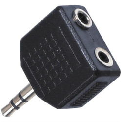 Redukcja AQ stereo 3,5 mm jack / 2x 3,5 mm jack M/F