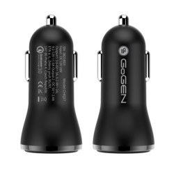 Ładowarka samochodowa GoGEN CHQ 27, 2x USB, 2,4A z funkcją szybkiego  ładowania Quick Charge 3.0 - czarna