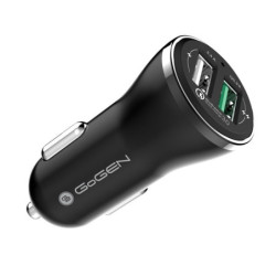 Ładowarka samochodowa GoGEN CHQ 27, 2x USB, 2,4A z funkcją szybkiego  ładowania Quick Charge 3.0 - czarna