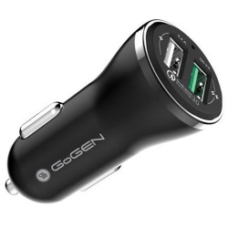 Ładowarka samochodowa GoGEN CHQ 27, 2x USB, 2,4A z funkcją szybkiego  ładowania Quick Charge 3.0 - czarna