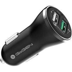 Ładowarka samochodowa GoGEN CHQ 27, 2x USB, 2,4A z funkcją szybkiego  ładowania Quick Charge 3.0 - czarna