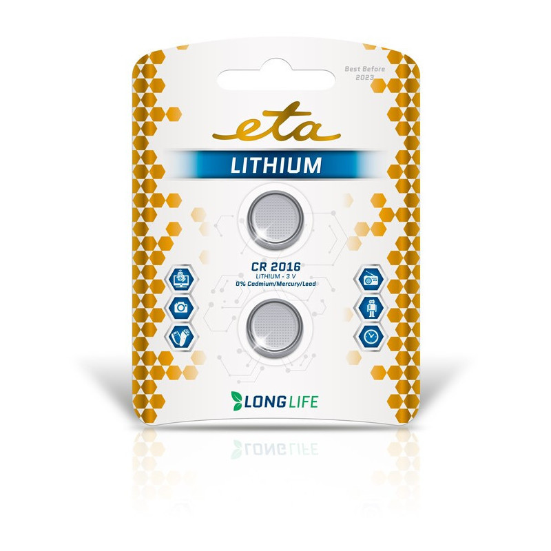 Bateria litowa ETA PREMIUM CR2016, blistr 2szt.