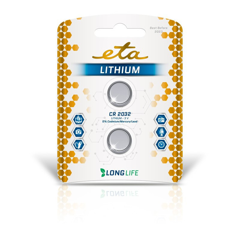 Bateria litowa ETA PREMIUM CR2032, blistr 2szt.