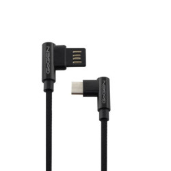 Kabel GoGEN USB/USB-C, 1m, dwustronny, w oplocie, czarny