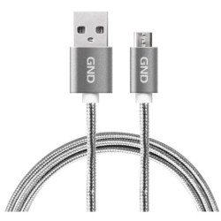 Kabel GND USB / micro USB, 1m, oplot - tytanowy