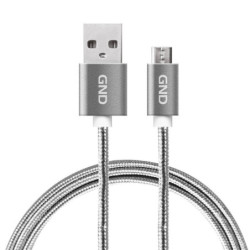 Kabel GND USB / micro USB, 1m, oplot - tytanowy