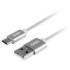 Kabel GND USB / micro USB, 1m, oplot - tytanowy