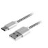 Kabel GoGEN USB / USB-C, 1m, w oplocie, srebrny