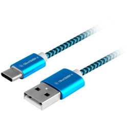 Kabel GoGEN USB / USB-C, 1m, w oplocie, niebieski