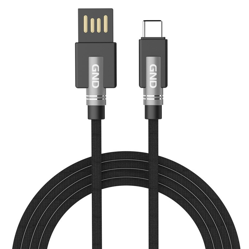 Kabel GND USB / USB-C, 1m, oplot - czarny