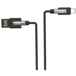 Kabel GND USB / USB-C, 1m, oplot - czarny