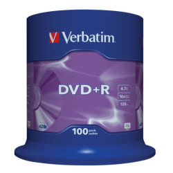 Dysk Verbatim DVD+R 4,7GB, 16x, 100cake