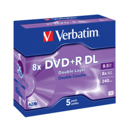 Disk Verbatim DVD+R DualLayer, 8,5GB, 8x jewel box, 5ks