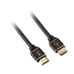 Kabel GoGEN HDMI 2.0, 3m, pozłacany, w oplocie, High speed, Ethernet, czarny