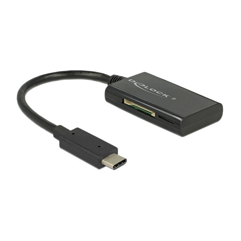 Czytnik kart pamięci DeLock USB-C/ SD, micro SD