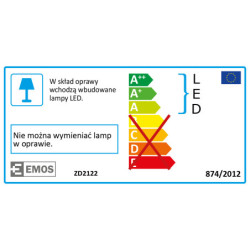 Panel LED EMOS čtverec, 120 x 120 mm, 6W, 360 lm