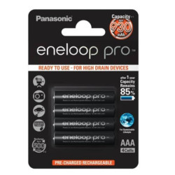 Bateria Ładowanie Panasonic Eneloop Pro AAA, HR03, 930mAh, Ni-MH, blistr 4ks