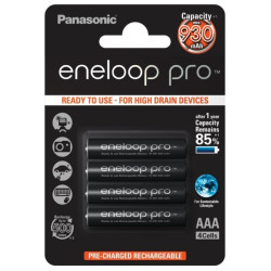 Bateria Ładowanie Panasonic Eneloop Pro AAA, HR03, 930mAh, Ni-MH, blistr 4ks