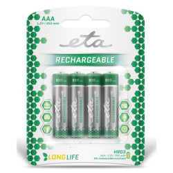 Bateria z możliwością doładowania ETA AAA, HR03, 950mAh, Ni-MH, blistr 4szt.