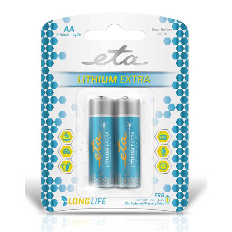 Bateria litowa ETA PREMIUM AA, FR6, blistr 2szt.