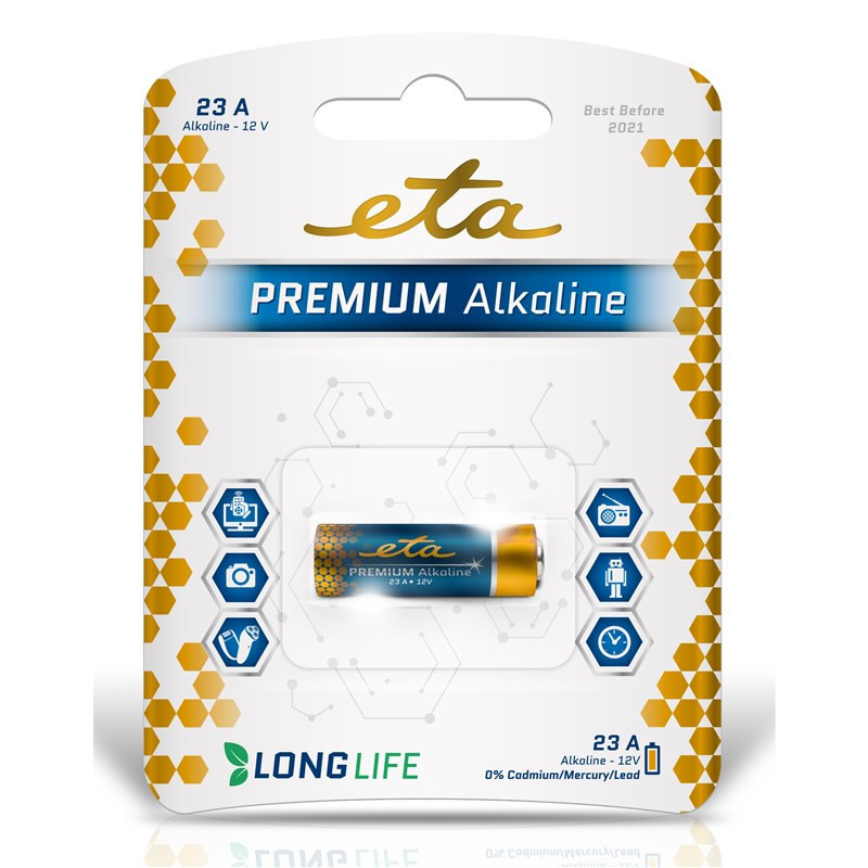 Bateria alkaliczna ETA PREMIUM ALKALINE 23A, blistr 1szt.