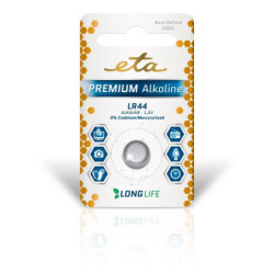 Bateria alkaliczna ETA PREMIUM ALKALINE LR44,  blistr 1szt.