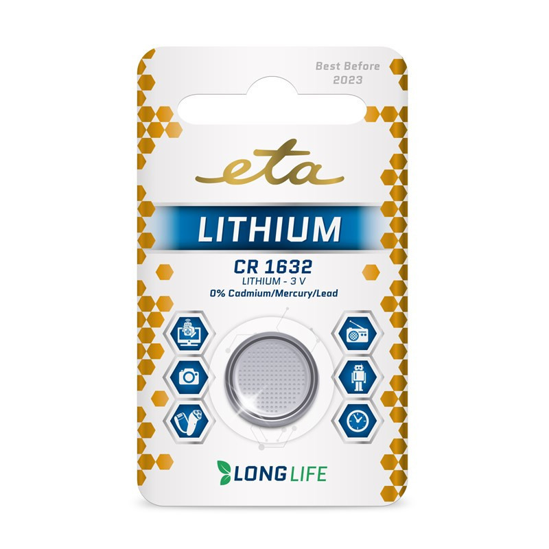 Bateria litowa ETA PREMIUM CR1632, blistr 1szt.