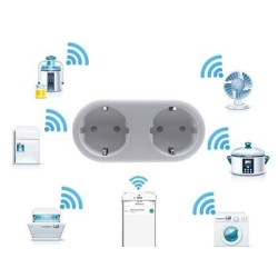 Gniazdko Smart Plug iQtech SmartLife WS017, Wi-Fi, 2x