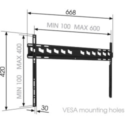 Uchwyt do TV Physix MA4000 pevný, pro úhlopříčky 40" až 86", nosnost 80 kg