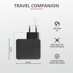 Zasilacz Trust Maxo 61W pro notebooky Apple Macbook, USB-C PD