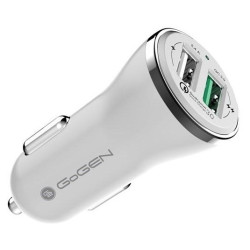 Ładowarka samochodowa GoGEN CHQ 27, 2x USB, 2,4A z funkcją szybkiego ładowania Quick Charge 3.0 - biała