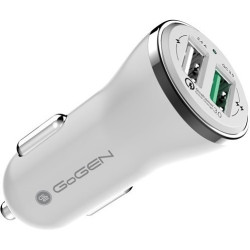 Ładowarka samochodowa GoGEN CHQ 27, 2x USB, 2,4A z funkcją szybkiego ładowania Quick Charge 3.0 - biała