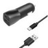 Zasilacz samochodowy FIXED 2x USB, 15W Smart Rapid Charge + USB-C kabel 1m