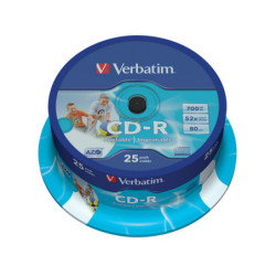 Disk Verbatim CD-R 700MB/80min, 52x, printable, 25-cake