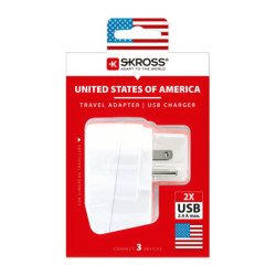 Adapter podróżny SKROSS USA USB pro použití ve Spojených státech, vč. 2x USB 2400mA