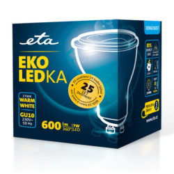 žárovka LED ETA EKO LEDka bodová 7W, GU10, teplá bílá