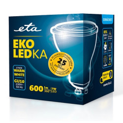 žárovka LED ETA EKO LEDka bodová 7W, GU10, teplá bílá