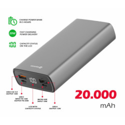 Powerbank Swissten Aluminium 20 000mAh 20W