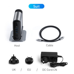 Stacja dokująca Baseus 16v1, USB-C (CN+EU+UK redukce do zásuvky)