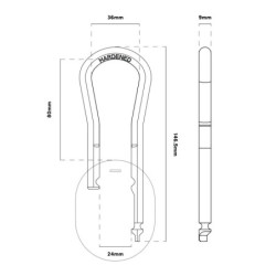 Uchwyt Igloohome Long Shackle - dlouhá spona pro visací zámek Padlock