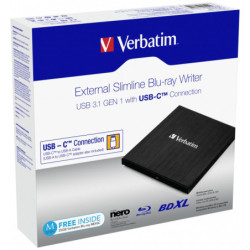 Zewnętrzny Blu-ray Burner Verbatim Slimline USB 3.1 Gen 1 USB-C